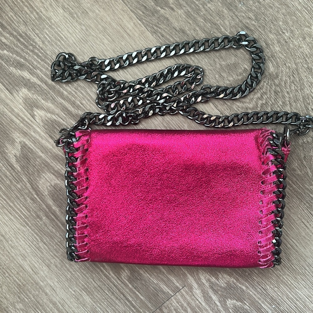 Pink Italian Leather Crossbody - Picture 2 of 4